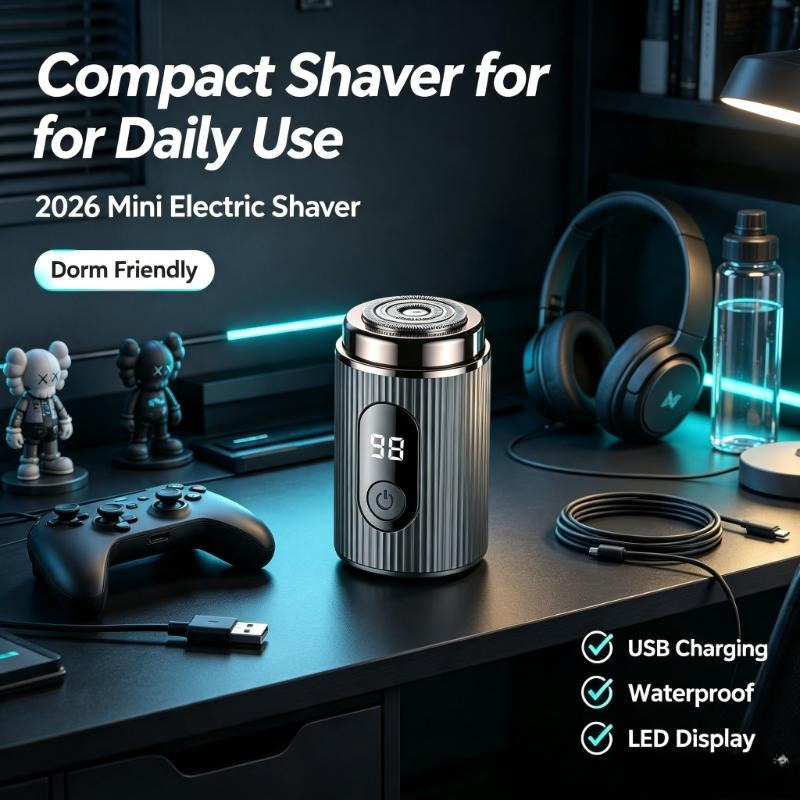 Mens Grooming Travel Kit - Mini rasoir électrique portable rechargeable étanche
