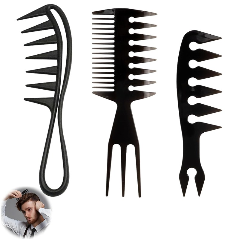 Men'S Grooming Hairstyles - Peigne à dents larges 1/3 pièces