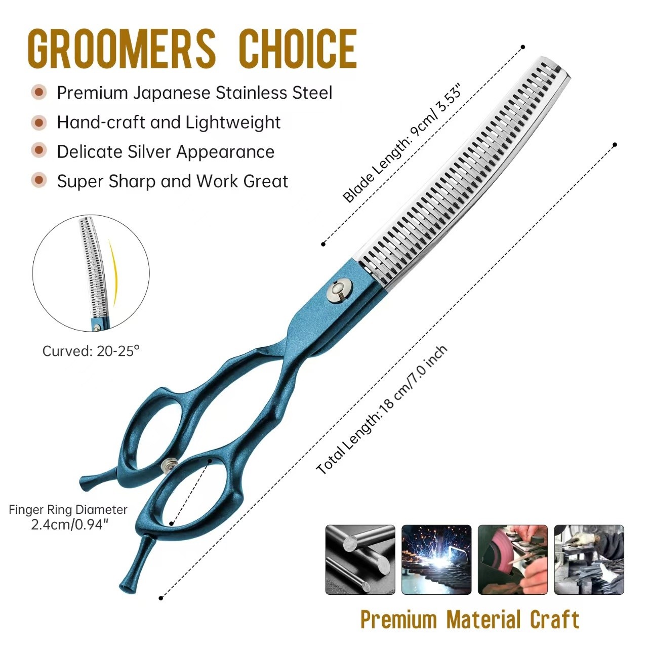 Ciseaux courbes de 7 pouces en - Grooming Scissors avis et prix